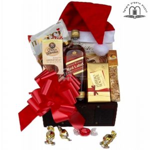Christmas Red Johnnie Walker Whiskey Gift Basket Israel