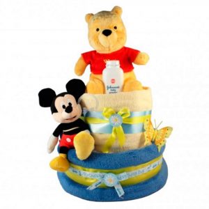 Winnie Pooh & Mickey Diaper Nappy Cake